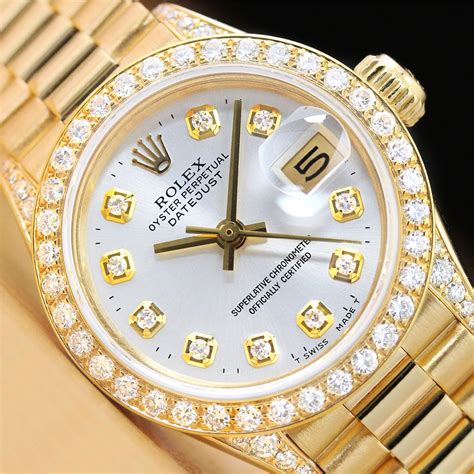 rolex gold women watch with diamond new|rolex diamond bezel prices.